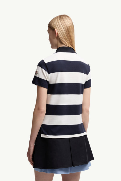 Moncler Striped Polo Shirt White & Blue White & Blue