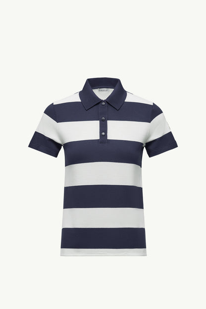 Moncler Striped Polo Shirt White & Blue White & Blue