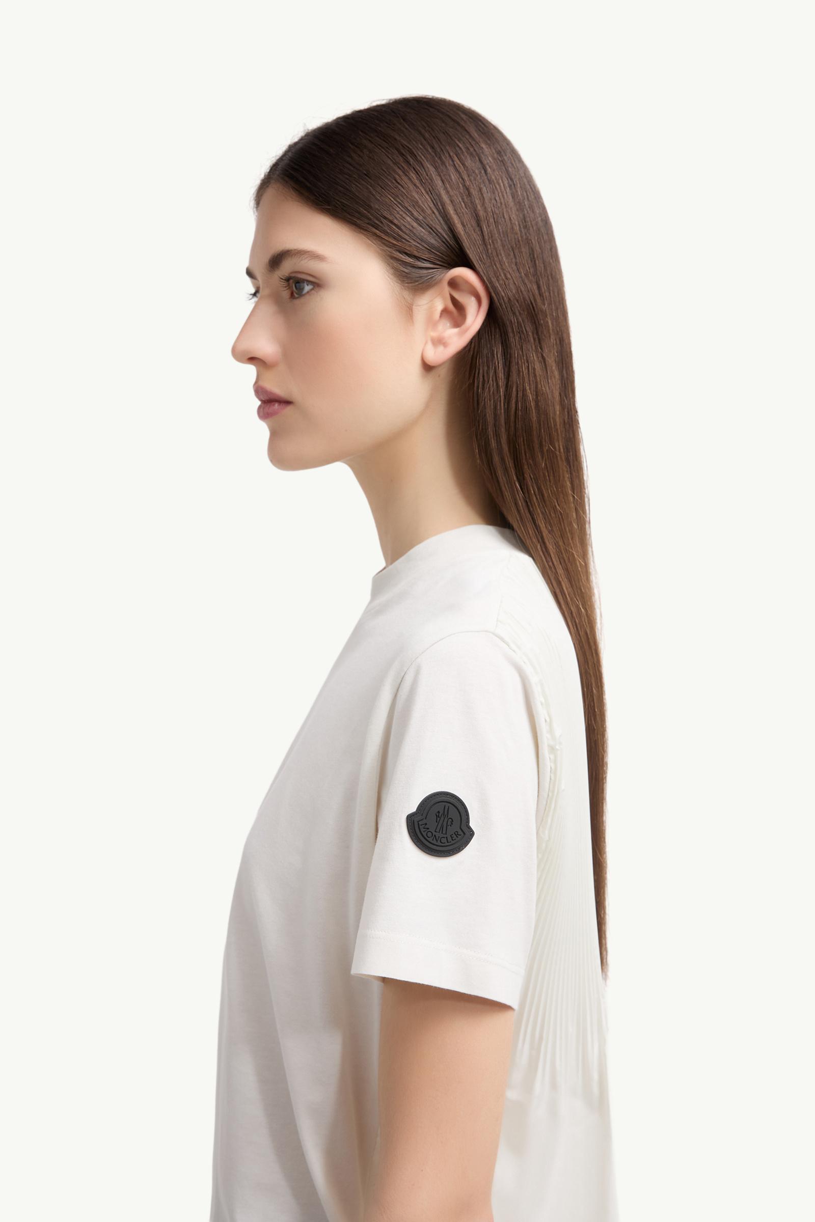 Moncler Pleated Back Cotton T-Shirt White White