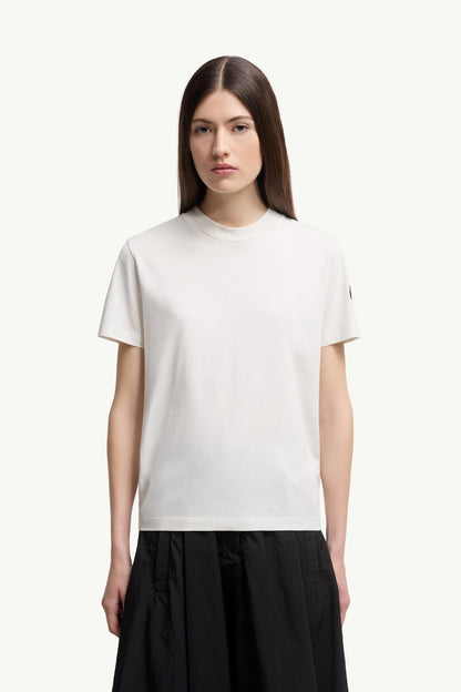 Moncler Pleated Back Cotton T-Shirt White White
