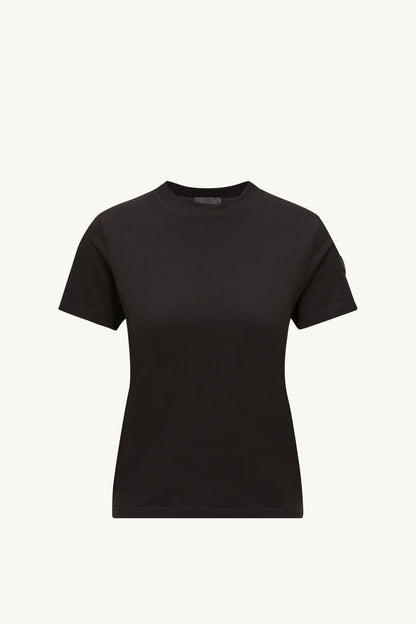 Moncler Pleated Back Cotton T-Shirt Black Black