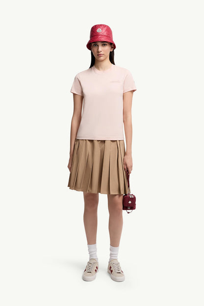 Moncler Beaded Logo Cotton T-Shirt Light Pink Light Pink