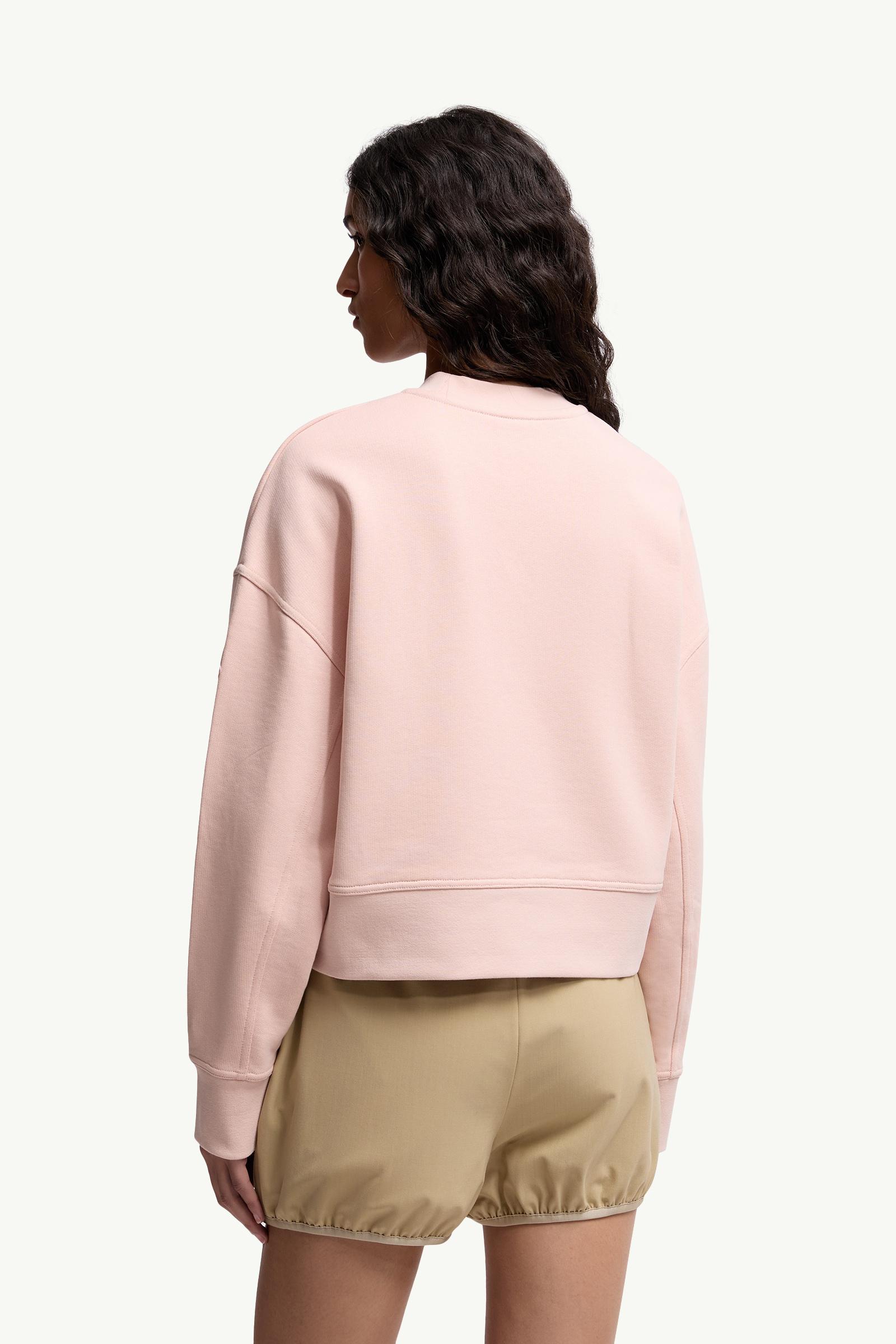 Moncler Embroidered Cotton Sweatshirt Light Pink Light Pink