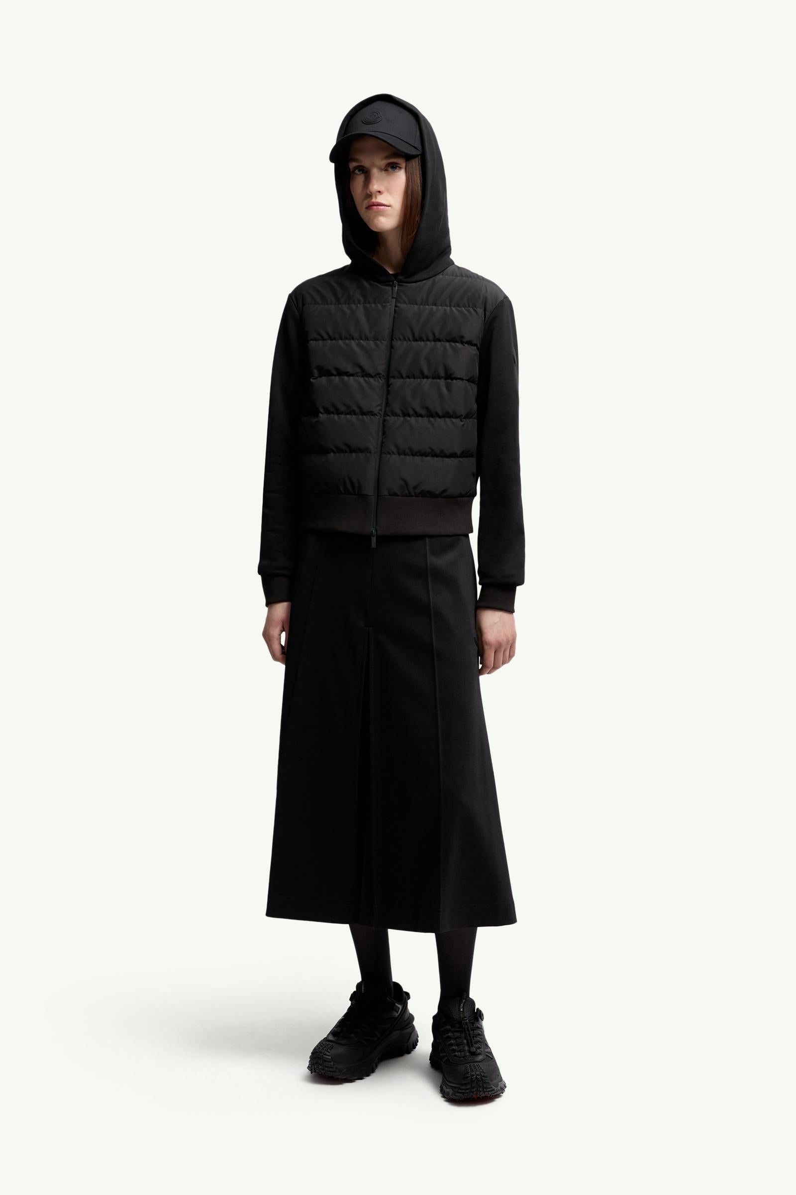 Moncler Padded Cotton Zip-Up Hoodie Black Black