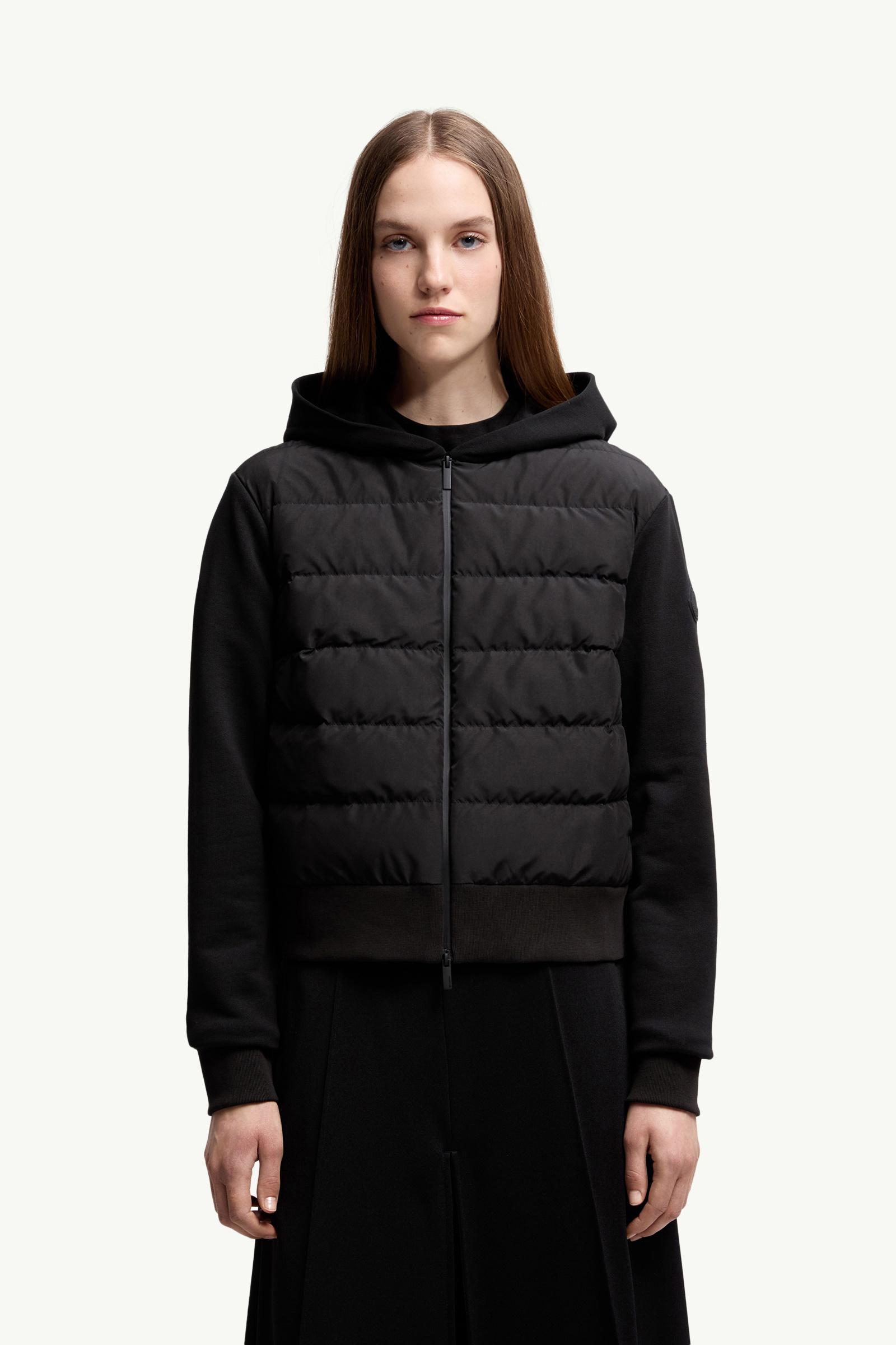 Moncler Padded Cotton Zip-Up Hoodie Black Black