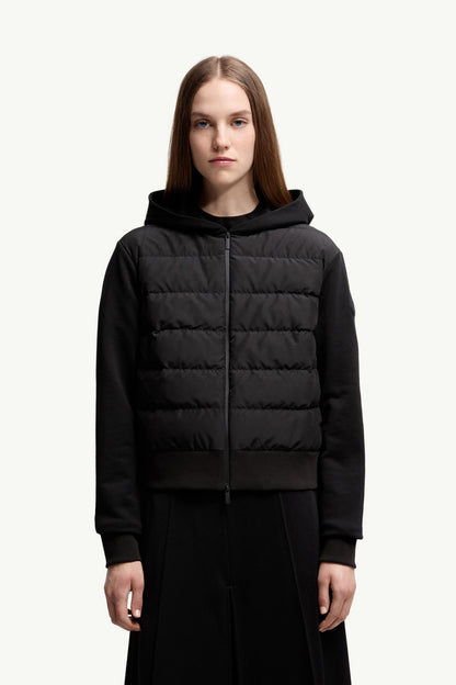 Moncler Padded Cotton Zip-Up Hoodie Black Black