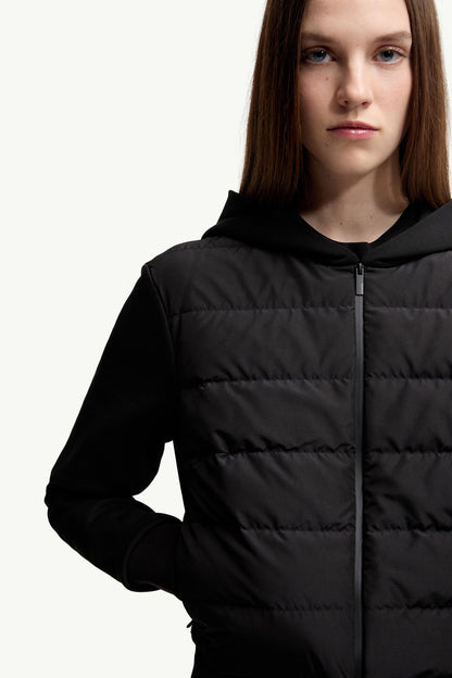 Moncler Padded Cotton Zip-Up Hoodie Black Black