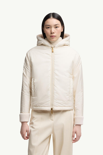 Moncler Reversible Padded Hoodie White & Pink White & Pink