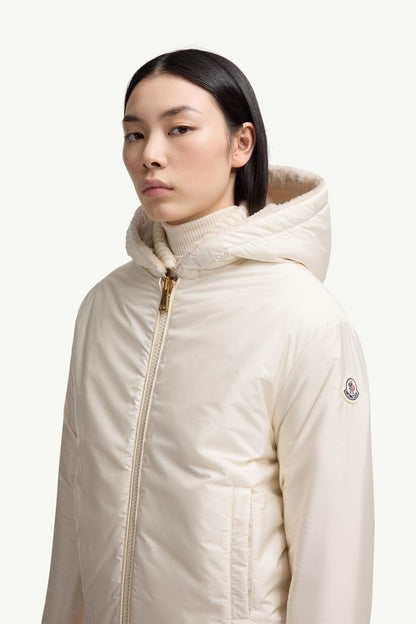 Moncler Reversible Padded Hoodie White & Pink White & Pink