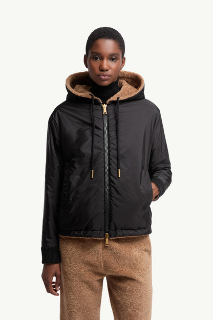 Moncler Reversible Padded Hoodie Brown & Black Brown & Black