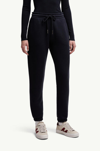 Moncler Logo Patch Cotton Sweatpants Navy Blue Navy Blue