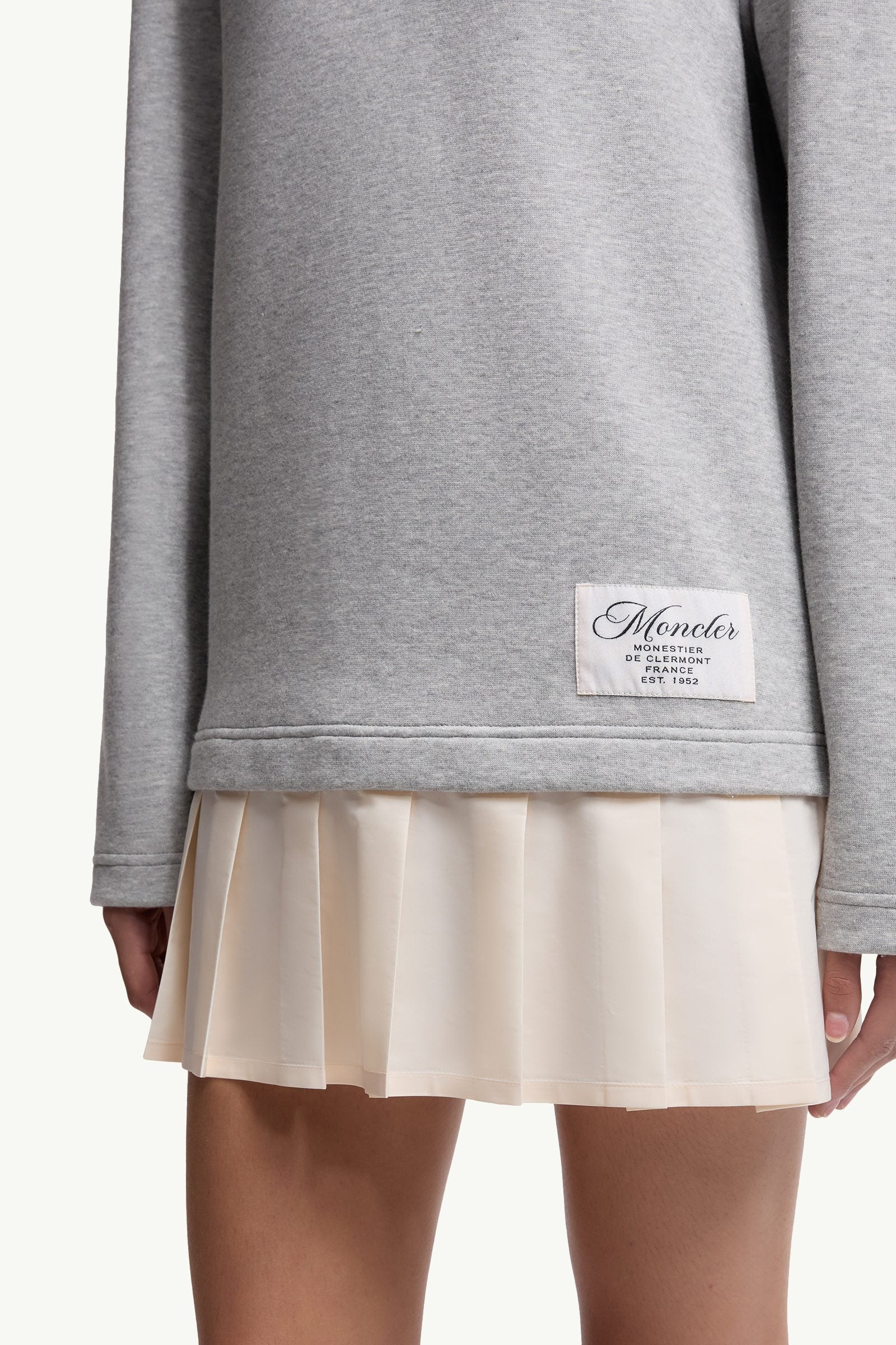 Moncler Pleated Cotton Blend Polo Dress Grey Grey