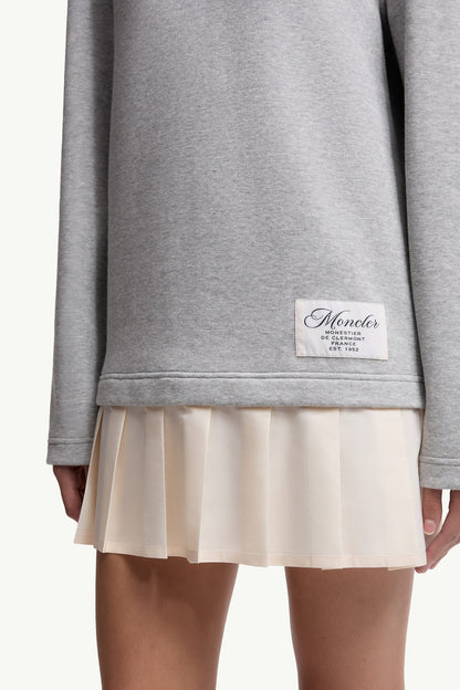 Moncler Pleated Cotton Blend Polo Dress Grey Grey