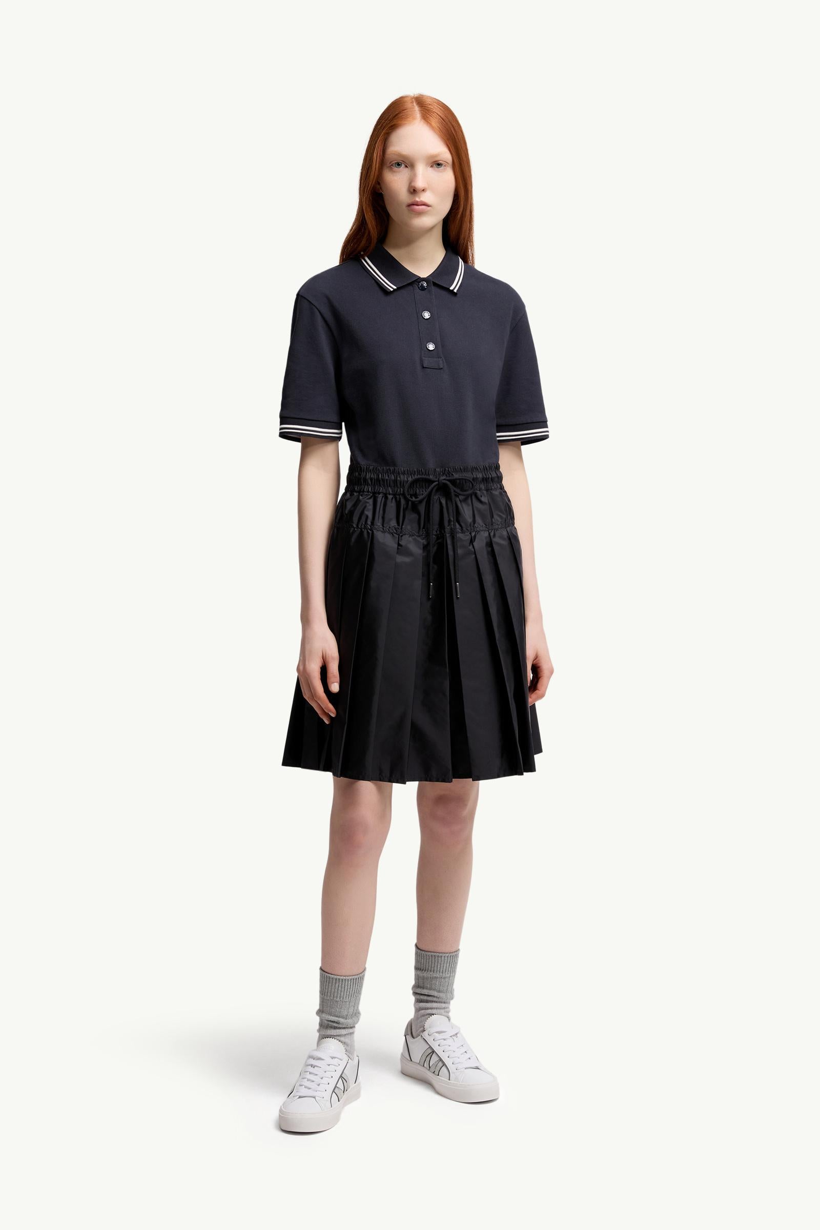 Moncler Cotton Piquet Polo Shirt Dress Navy Blue Navy Blue