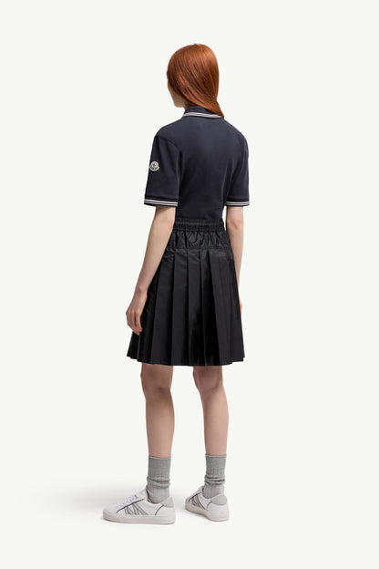 Moncler Cotton Piquet Polo Shirt Dress Navy Blue Navy Blue