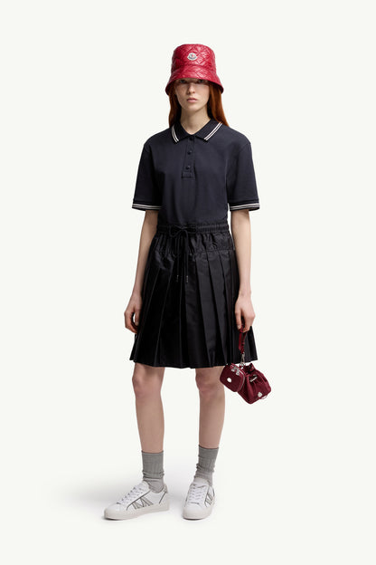 Moncler Cotton Piquet Polo Shirt Dress Navy Blue Navy Blue