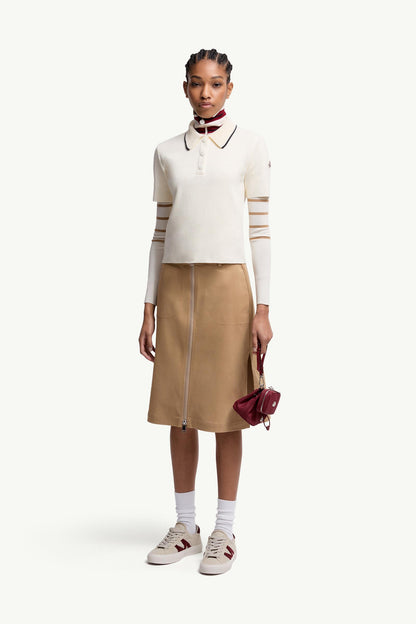 Moncler Knit Cotton Polo Shirt White White