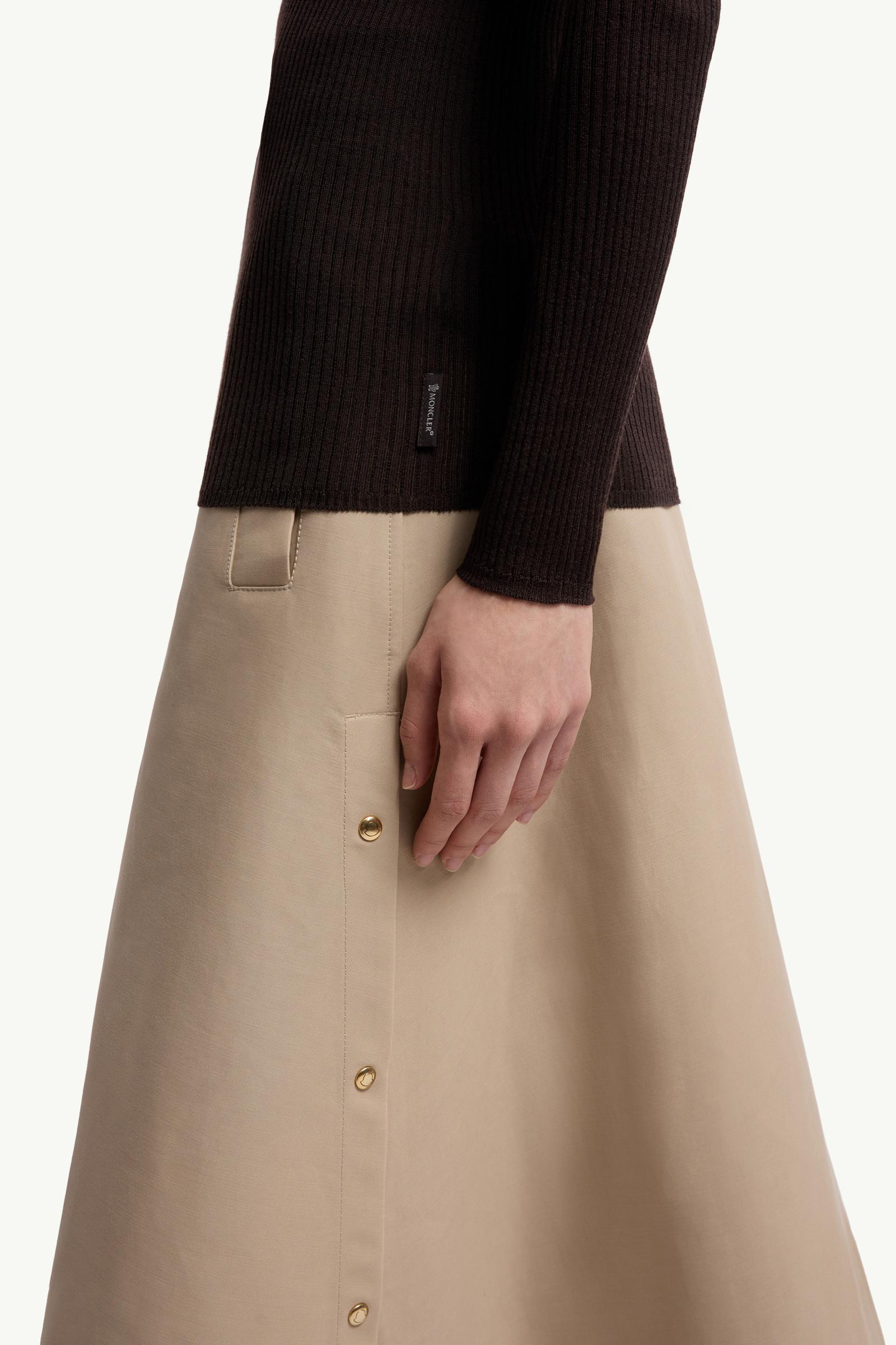Moncler Wool Long Sleeve Polo Shirt Brown Brown