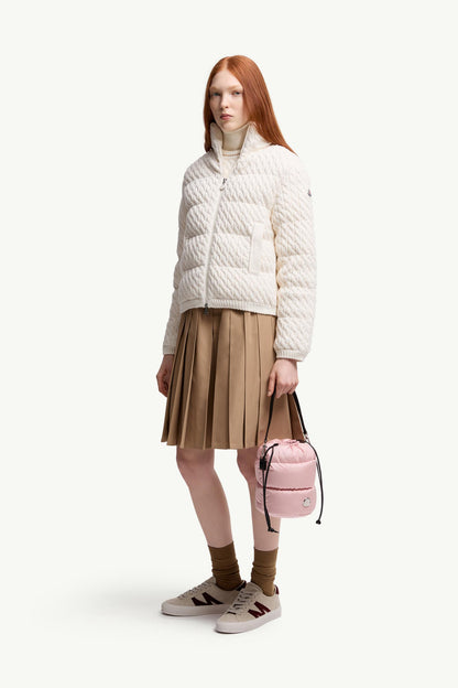 Moncler Padded Wool & Cotton Zip-Up Cardigan White White