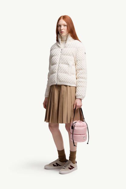 Moncler Padded Wool & Cotton Zip-Up Cardigan White White