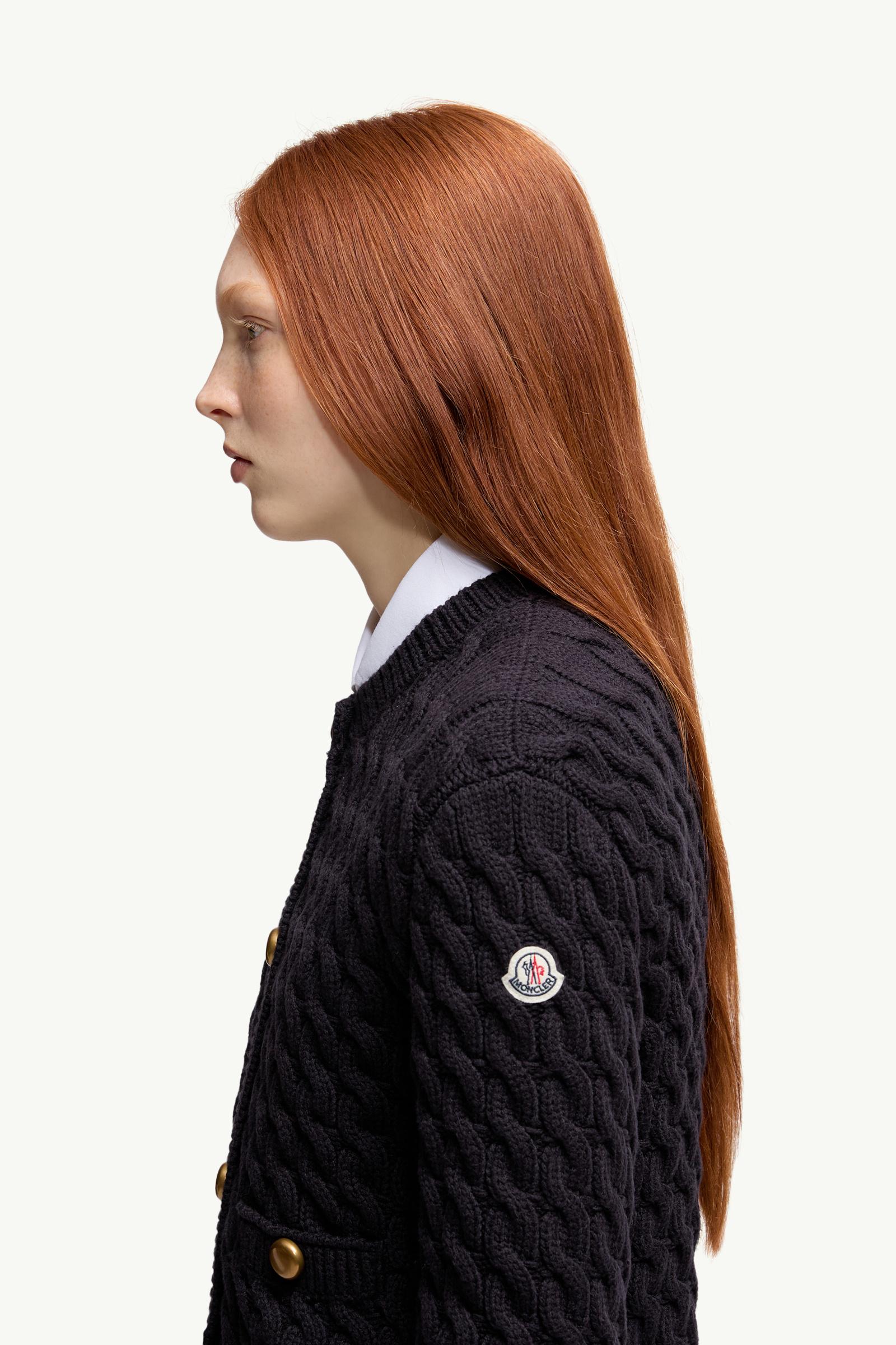 Moncler Cotton Blend Cardigan Navy Blue Navy Blue