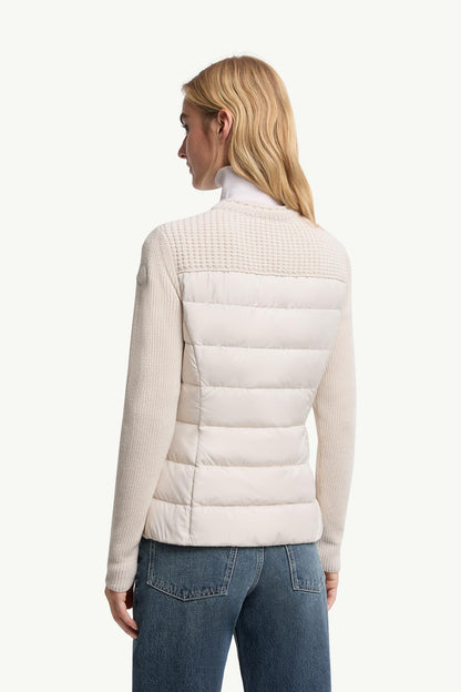 Moncler Padded Wool Zip-Up Cardigan White White