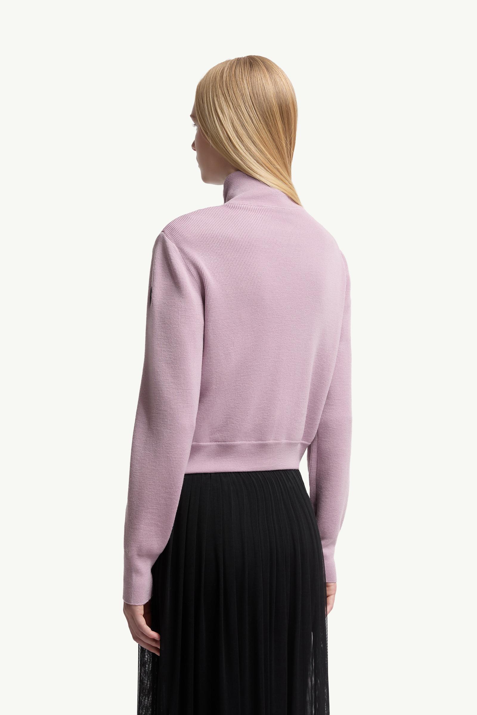 Moncler Padded Wool Zip-Up Cardigan Dusty Pink Dusty Pink