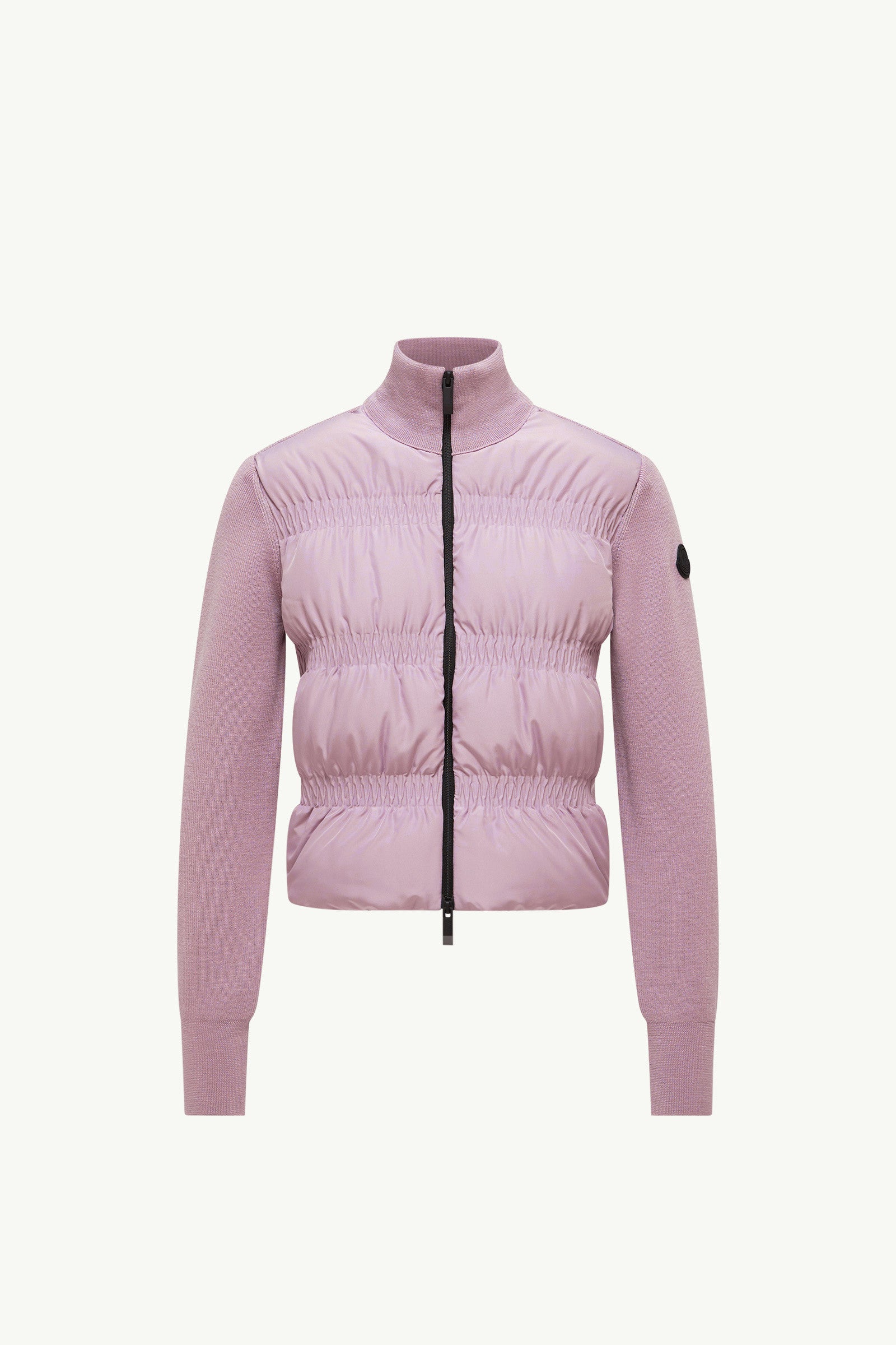 Moncler Padded Wool Zip-Up Cardigan Dusty Pink Dusty Pink