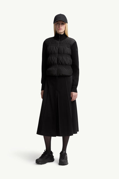 Moncler Padded Wool Zip-Up Cardigan Black Black