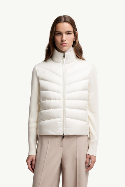 Moncler Padded Wool Cardigan White White
