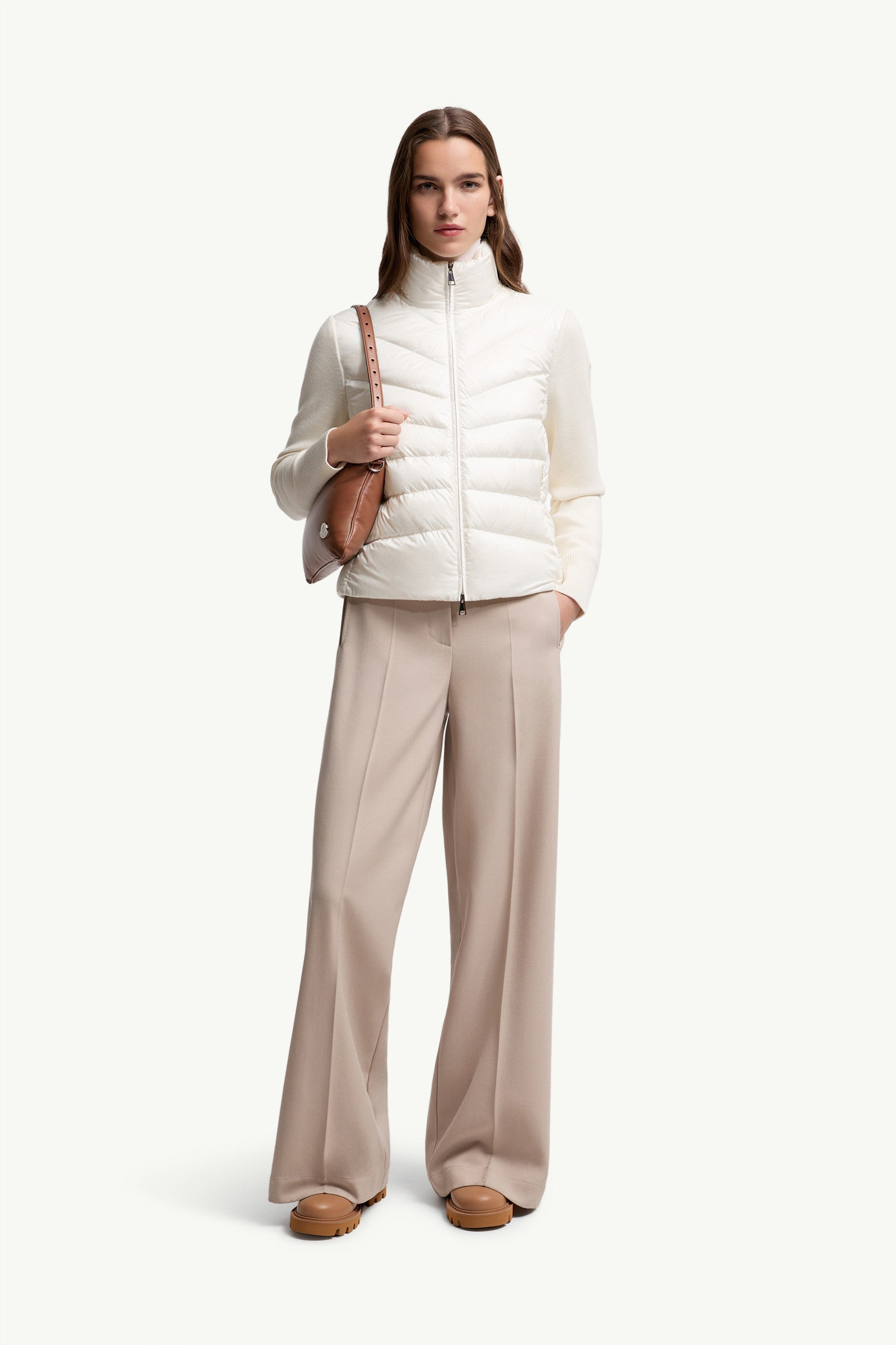 Moncler Padded Wool Cardigan White White