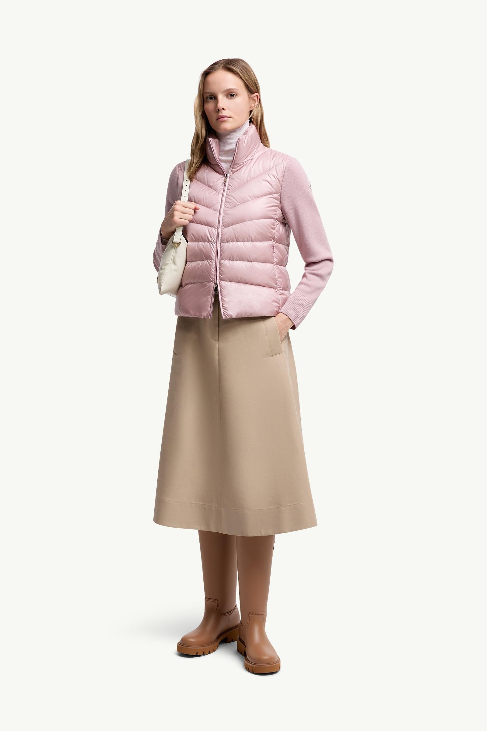 Moncler Padded Wool Cardigan Pink Pink