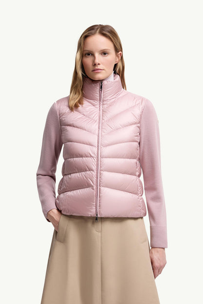 Moncler Padded Wool Cardigan Pink Pink