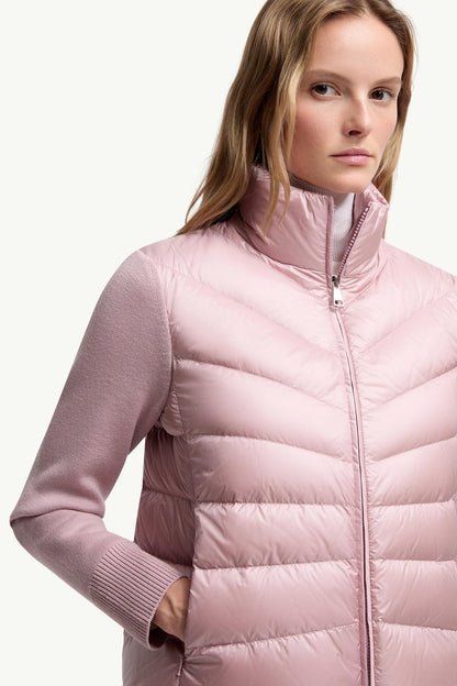 Moncler Padded Wool Cardigan Pink Pink