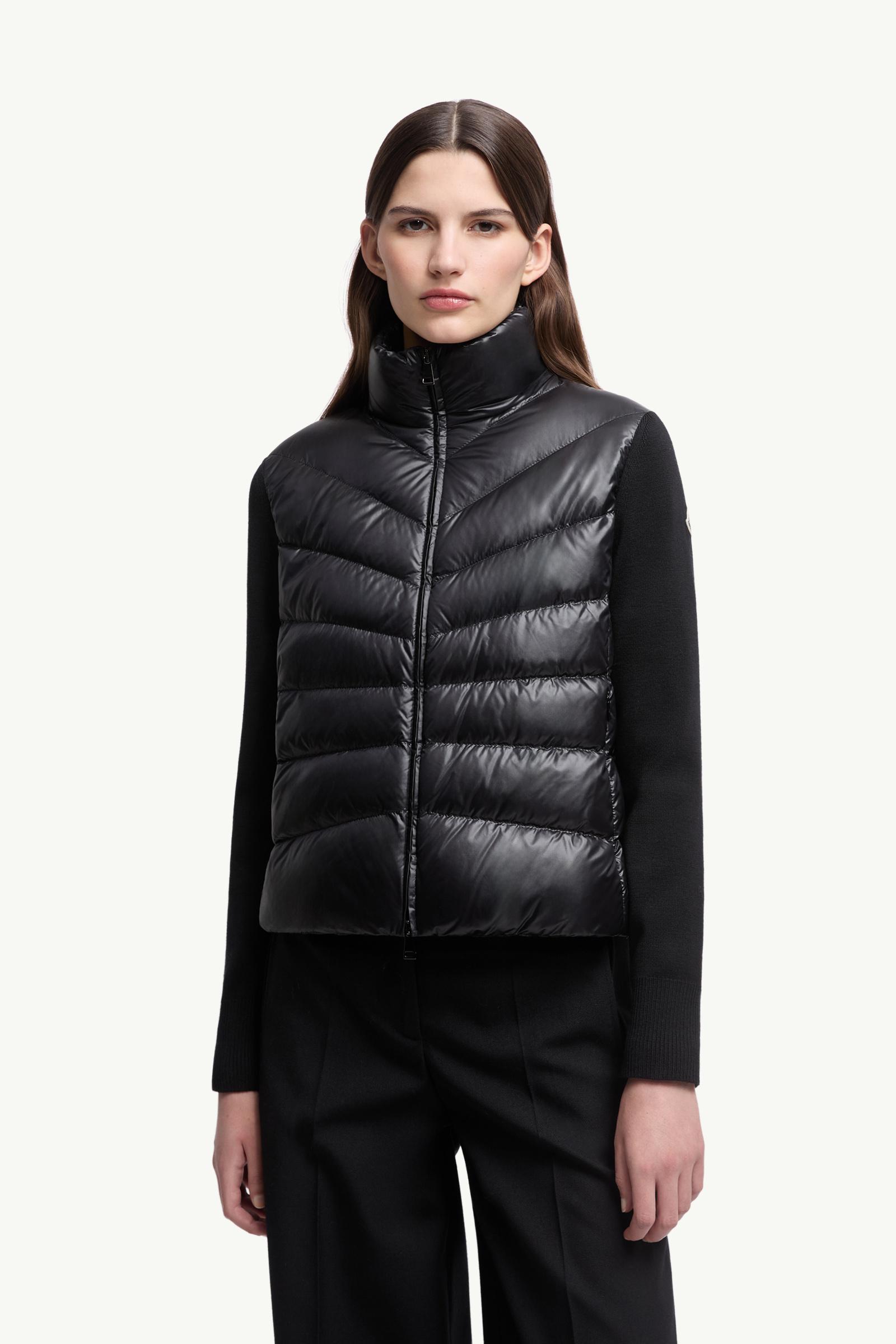 Moncler Padded Wool Cardigan Black Black