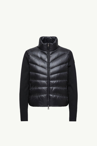 Moncler Padded Wool Cardigan Black Black