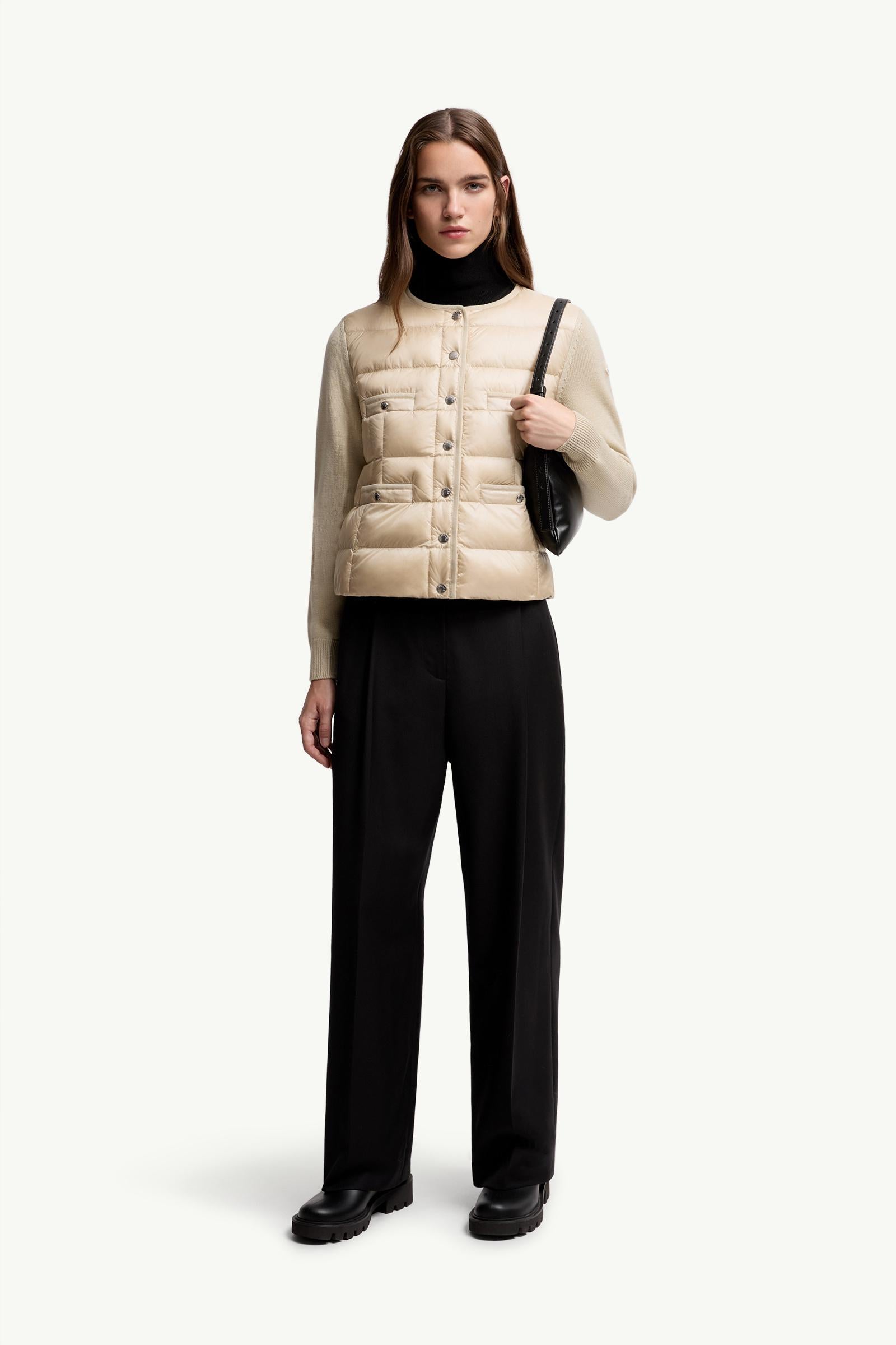 Moncler Padded Wool Cardigan Beige Beige