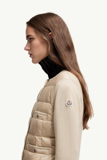 Moncler Padded Wool Cardigan Beige Beige