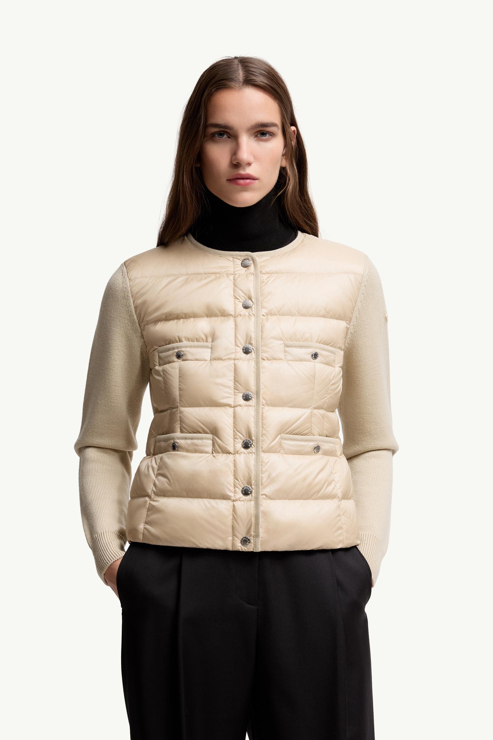 Moncler Padded Wool Cardigan Beige Beige