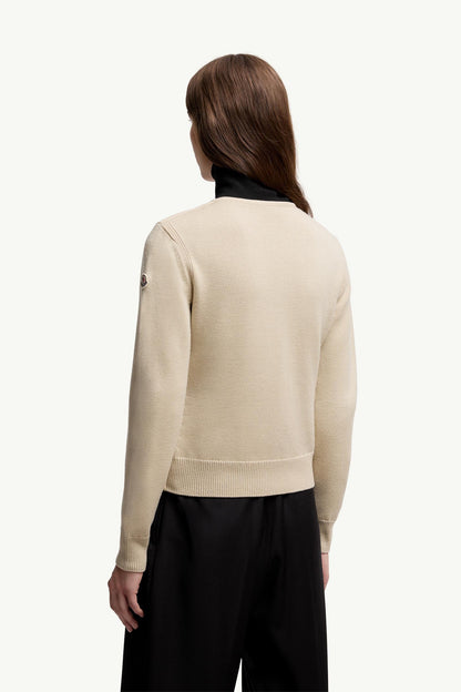 Moncler Padded Wool Cardigan Beige Beige