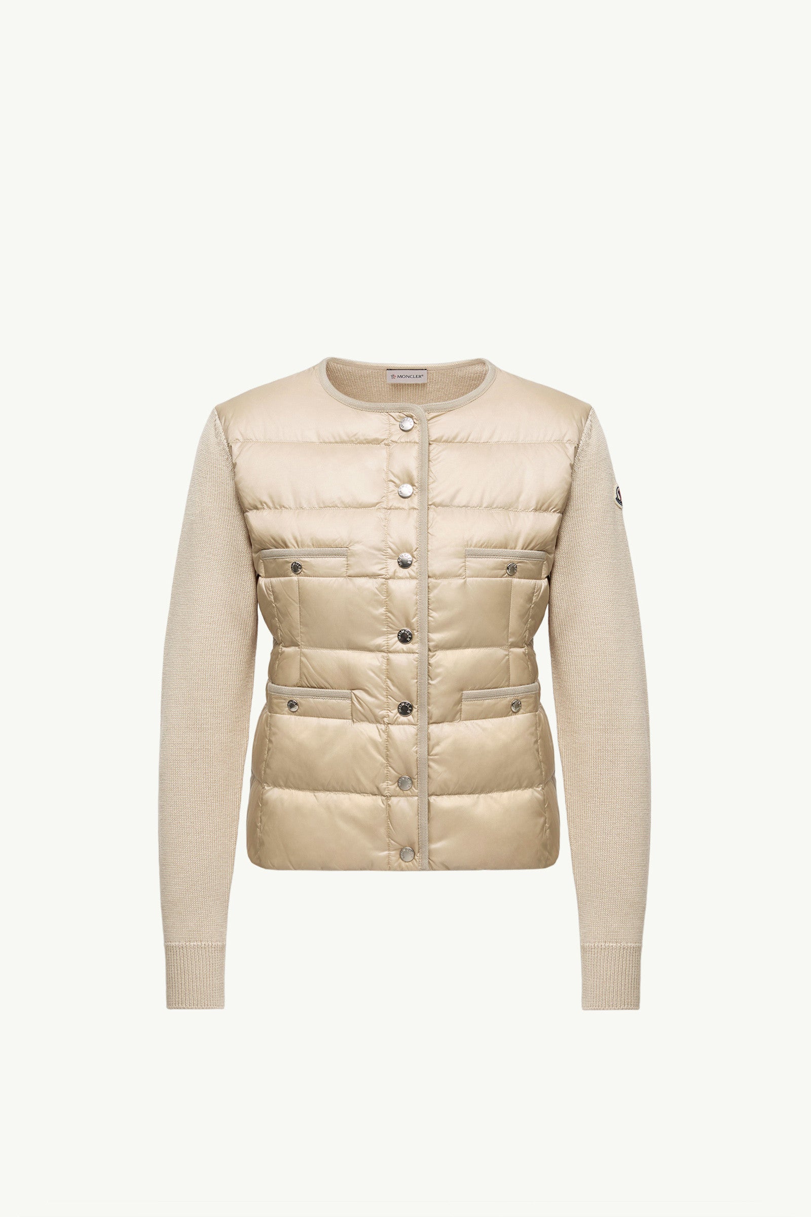 Moncler Padded Wool Cardigan Beige Beige