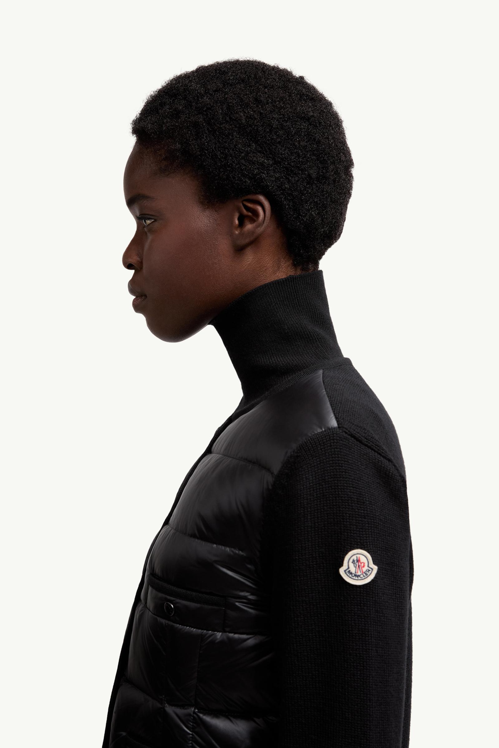 Moncler Padded Wool Cardigan Black Black