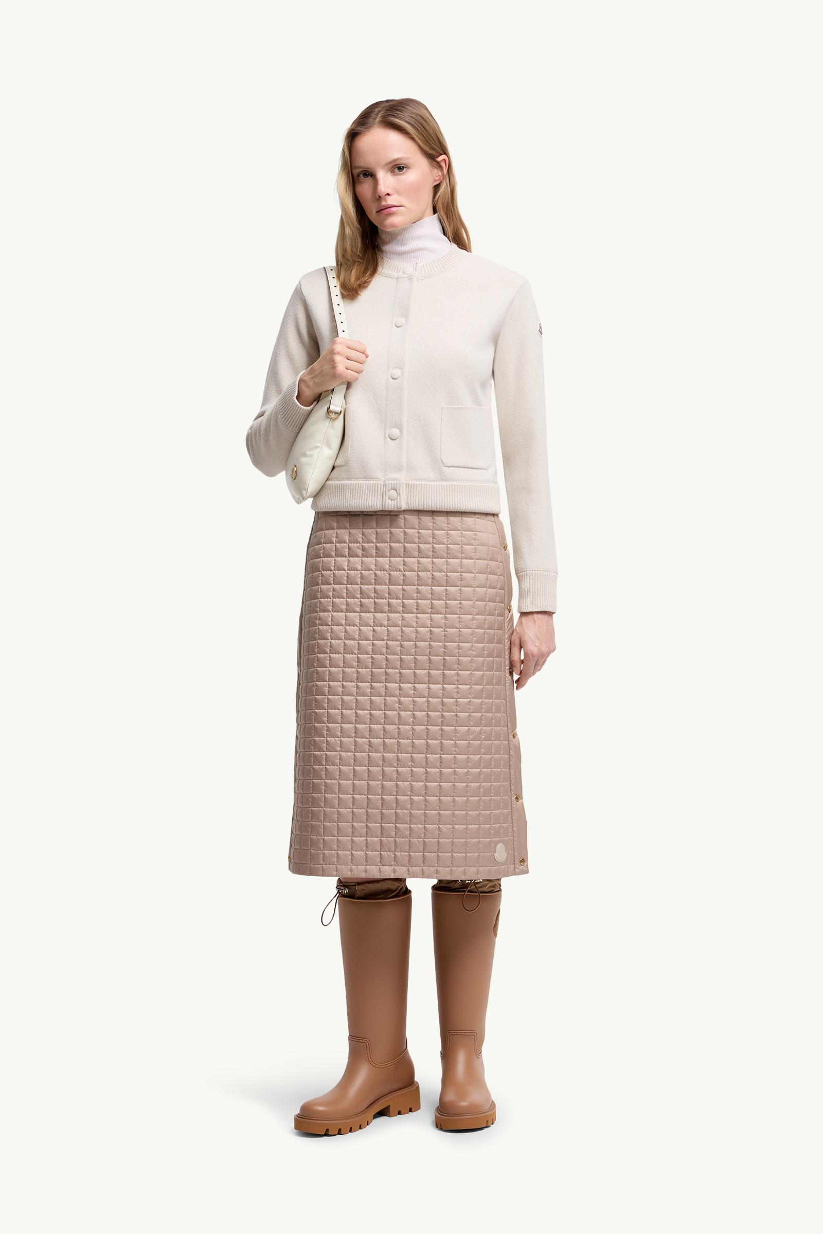 Moncler Padded Wool Cardigan White White