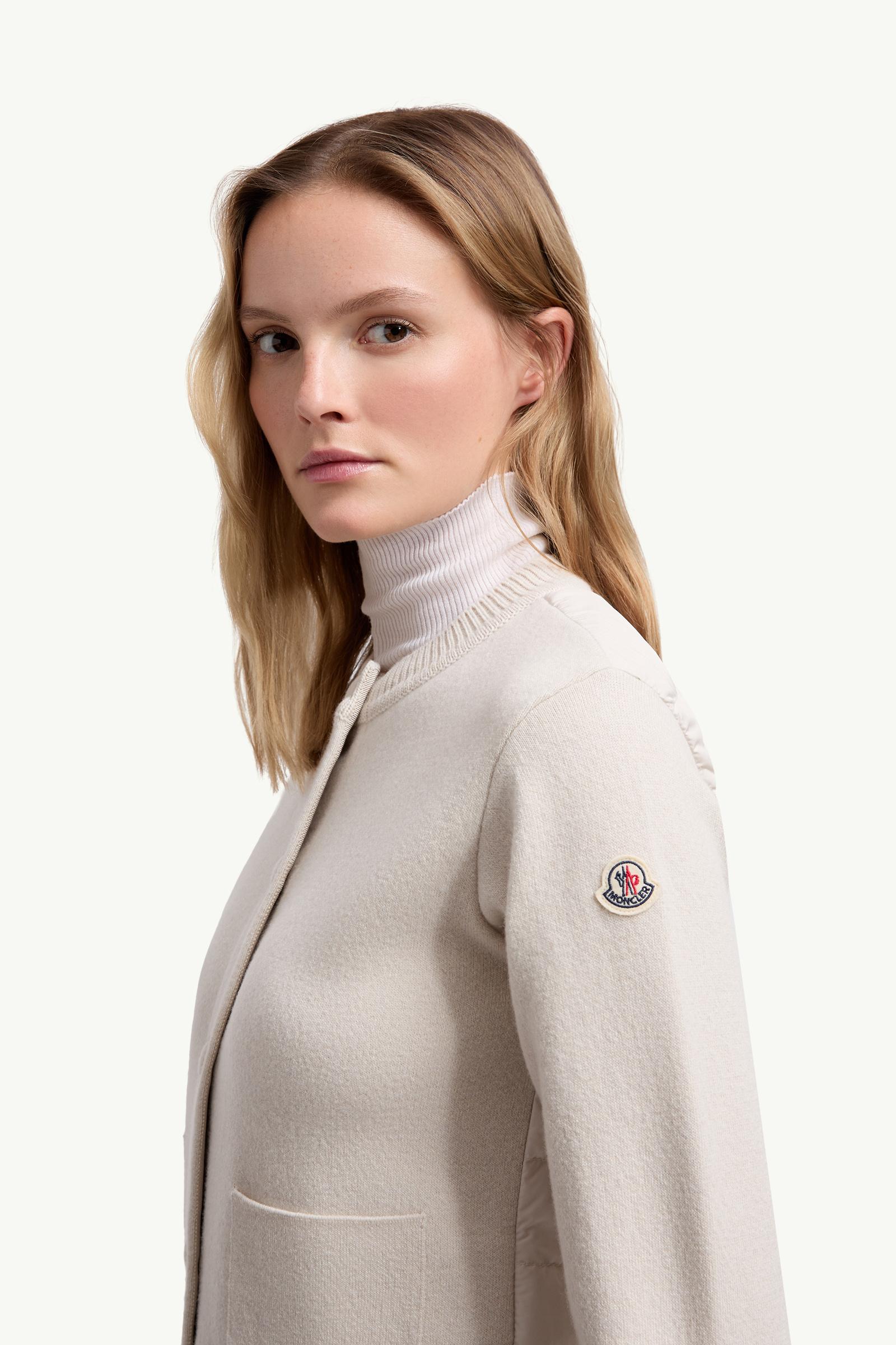 Moncler Padded Wool Cardigan White White