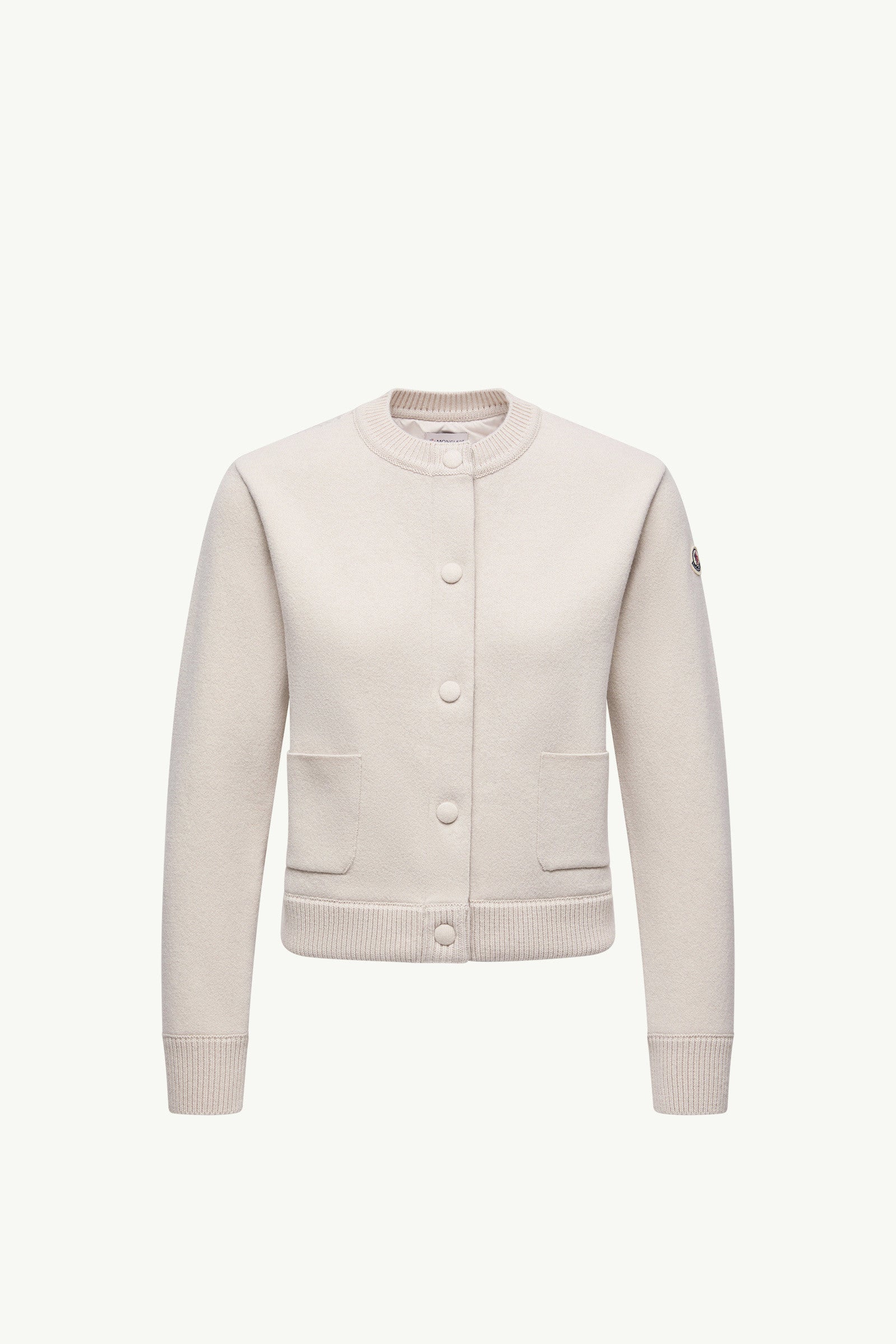 Moncler Padded Wool Cardigan White White