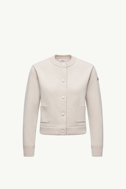 Moncler Padded Wool Cardigan White White