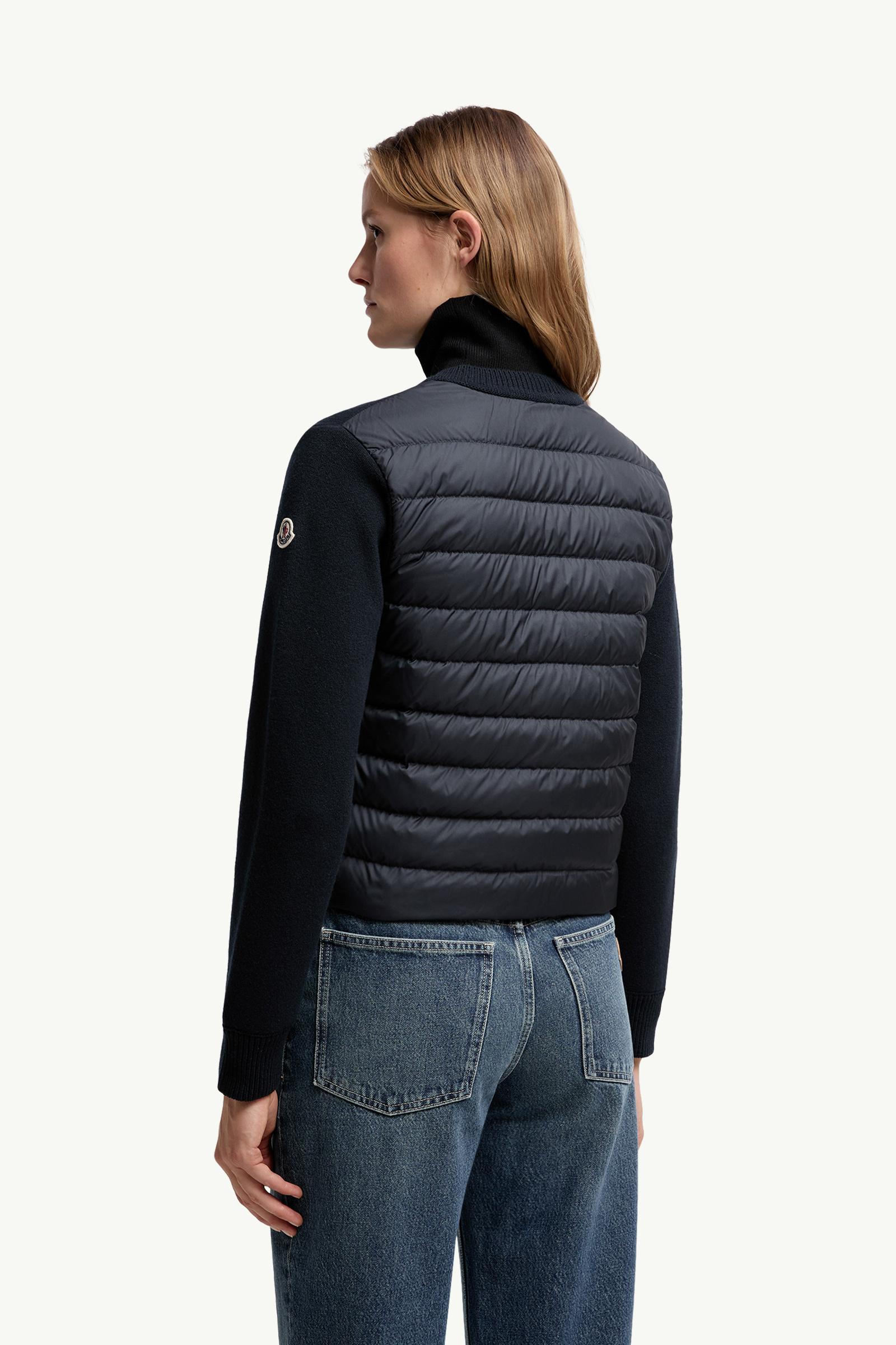 Moncler Padded Wool Cardigan Navy Blue Navy Blue