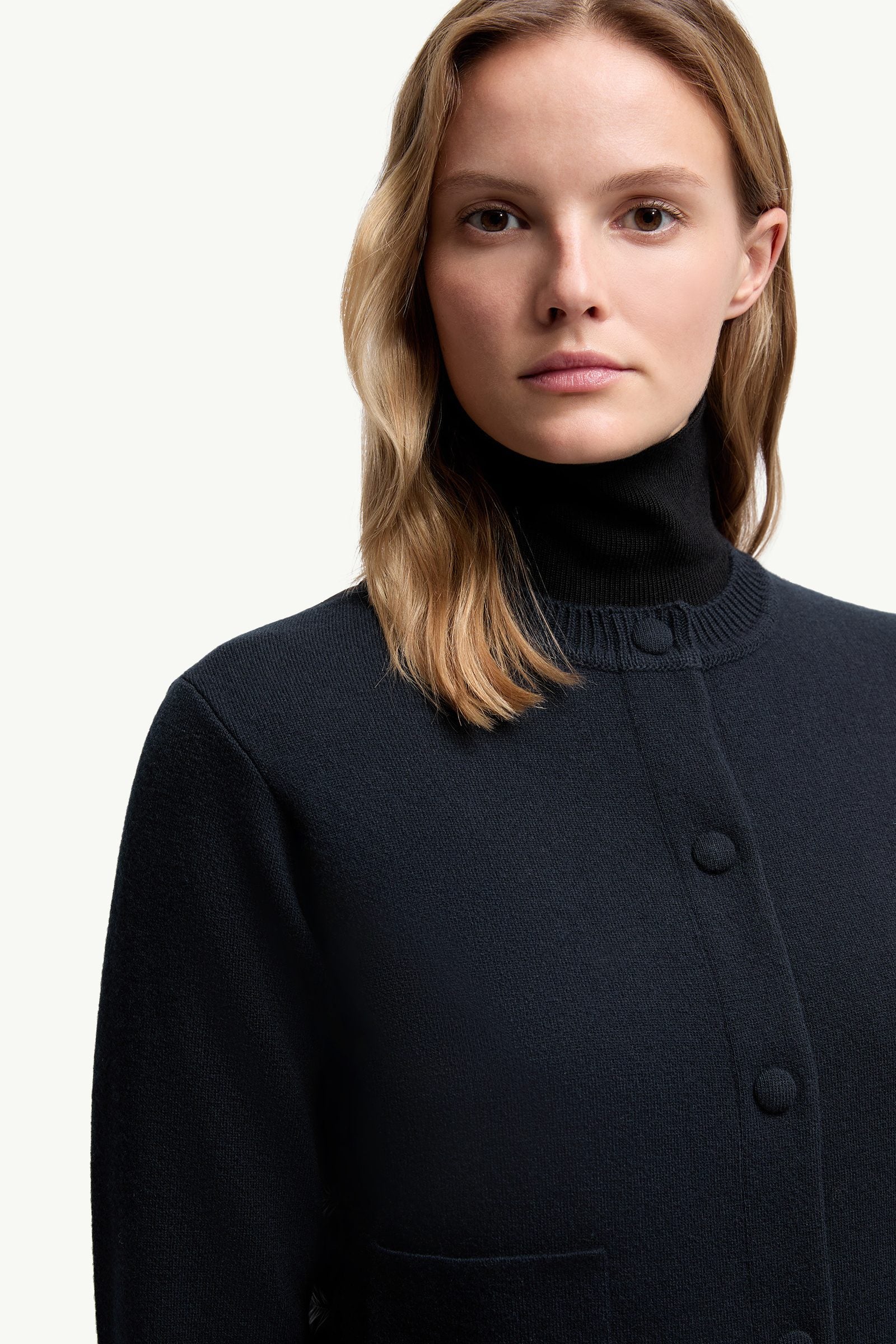 Moncler Padded Wool Cardigan Navy Blue Navy Blue