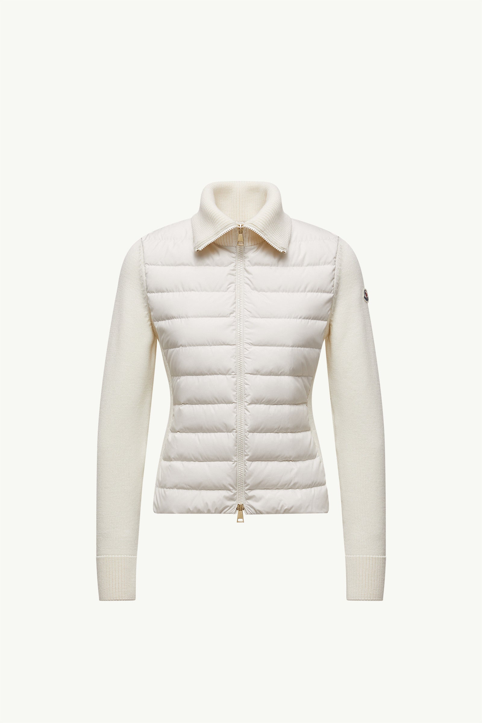 Moncler Padded Wool Zip-Up Cardigan White White