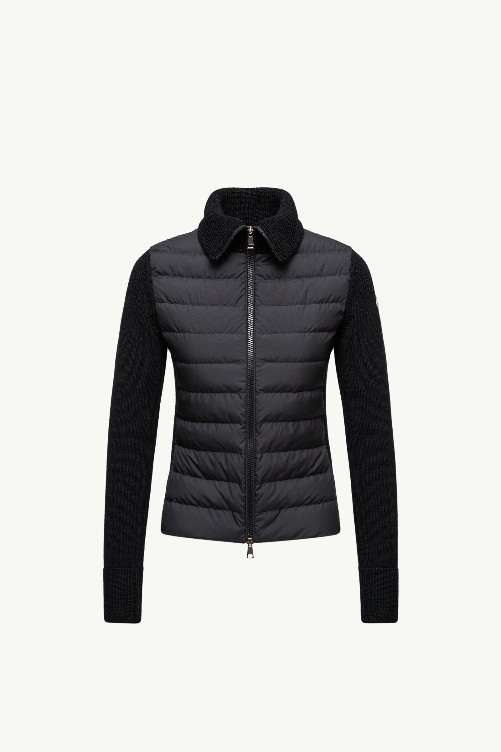 Moncler Padded Wool Zip-Up Cardigan Black Black